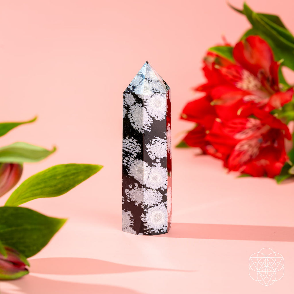 Spiritual Bodyguard - Snowflake Obsidian Point