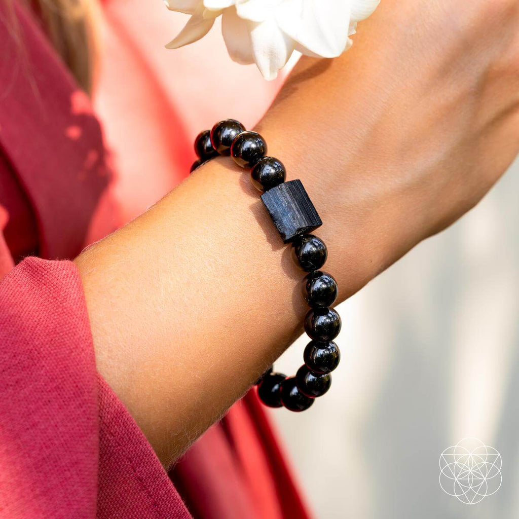 Habit Breaker - Black Obsidian & Tourmaline Bracelet